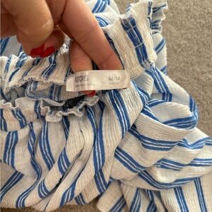 Blue and White Striped Kids Skirt
